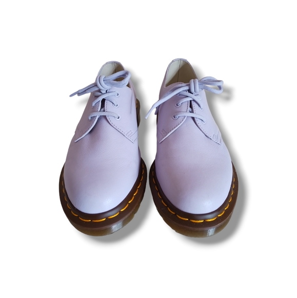 Like New 🌺 Dr Martens 3 Eye 1461 Ladies Purple Heather Virginia Leather Shoes - Picture 3 of 16